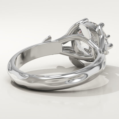 Round Cut Nature Inspired Lab-Grown Diamond Engagement Ring