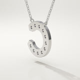 0.24 TCW Round Lab-Grown Diamond C Initial Necklace