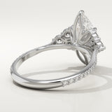 2.0 CT Marquise Cut Cluster Lab-Grown Diamond Engagement Ring