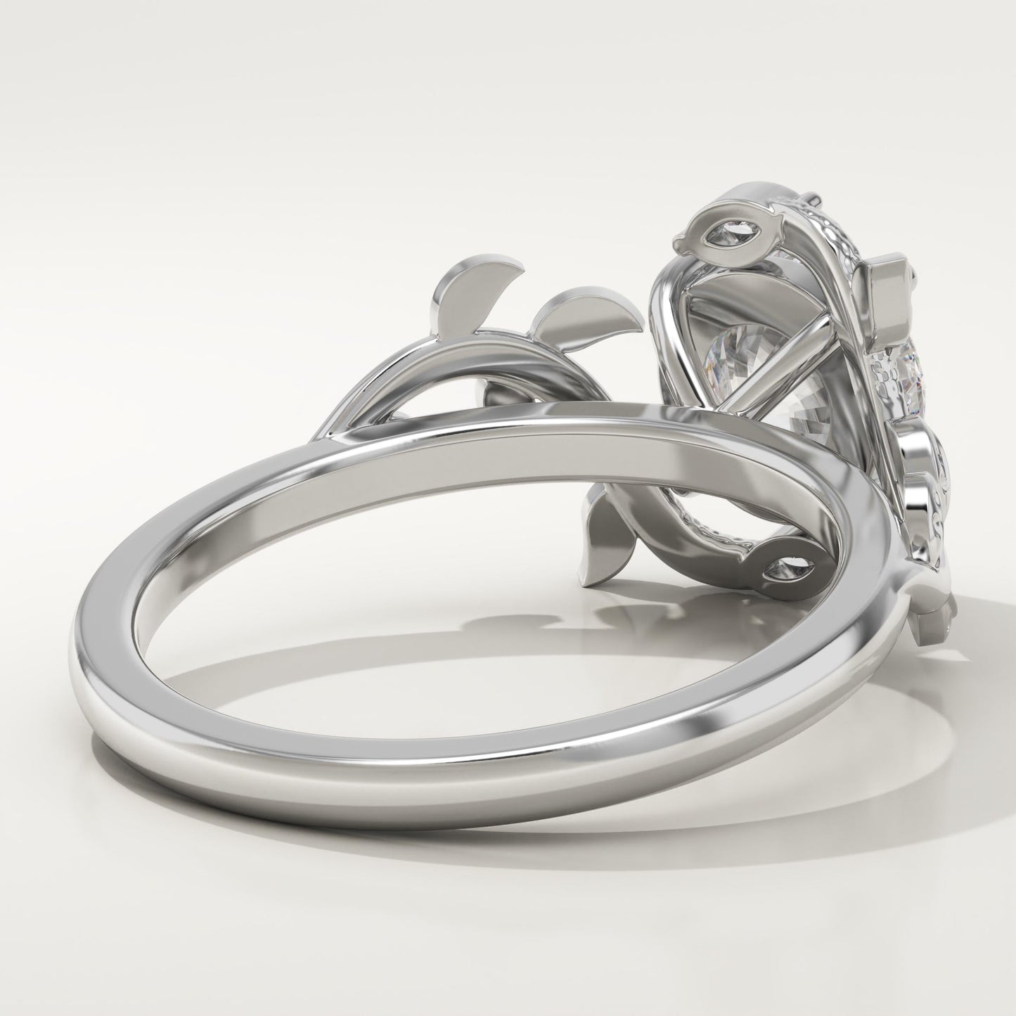 Round Cut Nature Inspired Lab-Grown Diamond Engagement Ring