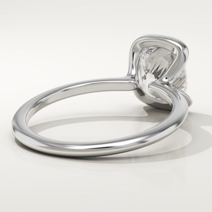 Cushion Cut Half Bezel Lab-Grown Diamond Engagement Ring
