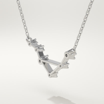 0.078 TCW Round Lab-Grown Diamond Libra Constellation Necklace