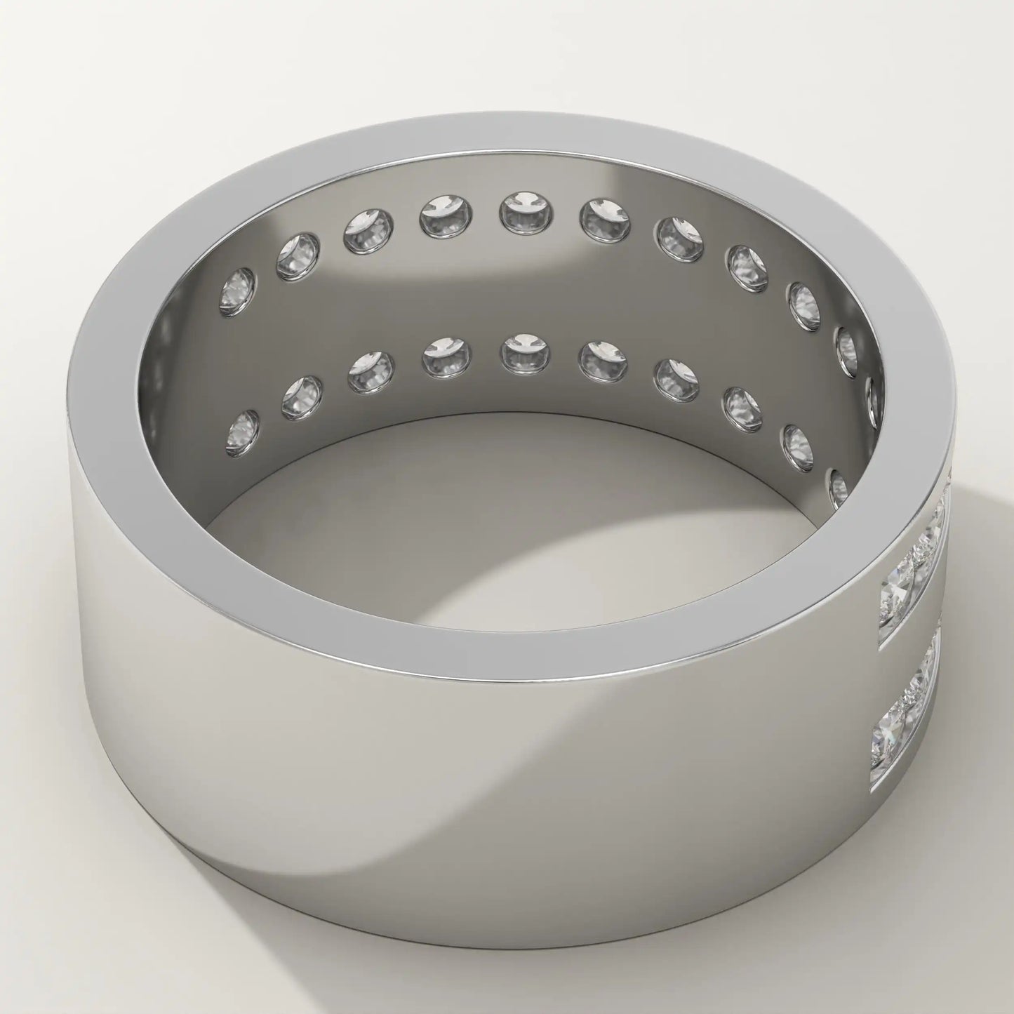 1.12 TCW Round Lab-Grown Diamond Channel Setting Wedding Band For Men