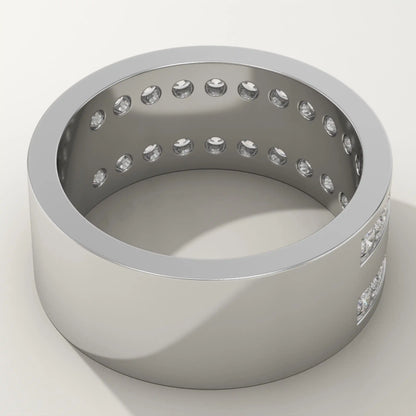 1.12 TCW Round Lab-Grown Diamond Channel Setting Wedding Band For Men