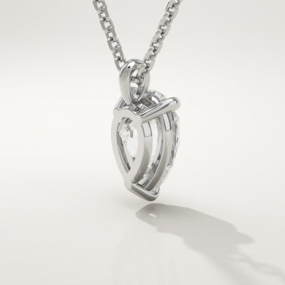 2 CT Pear Lab-Grown Diamond Solitaire Necklace