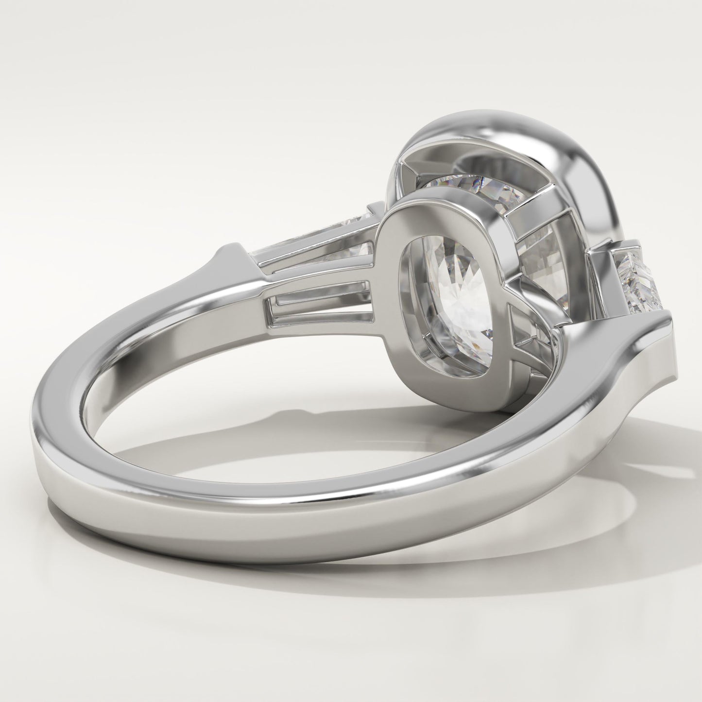 Elongated Cushion Cut Three Stone Lab-Grown Diamond Engagement Ring