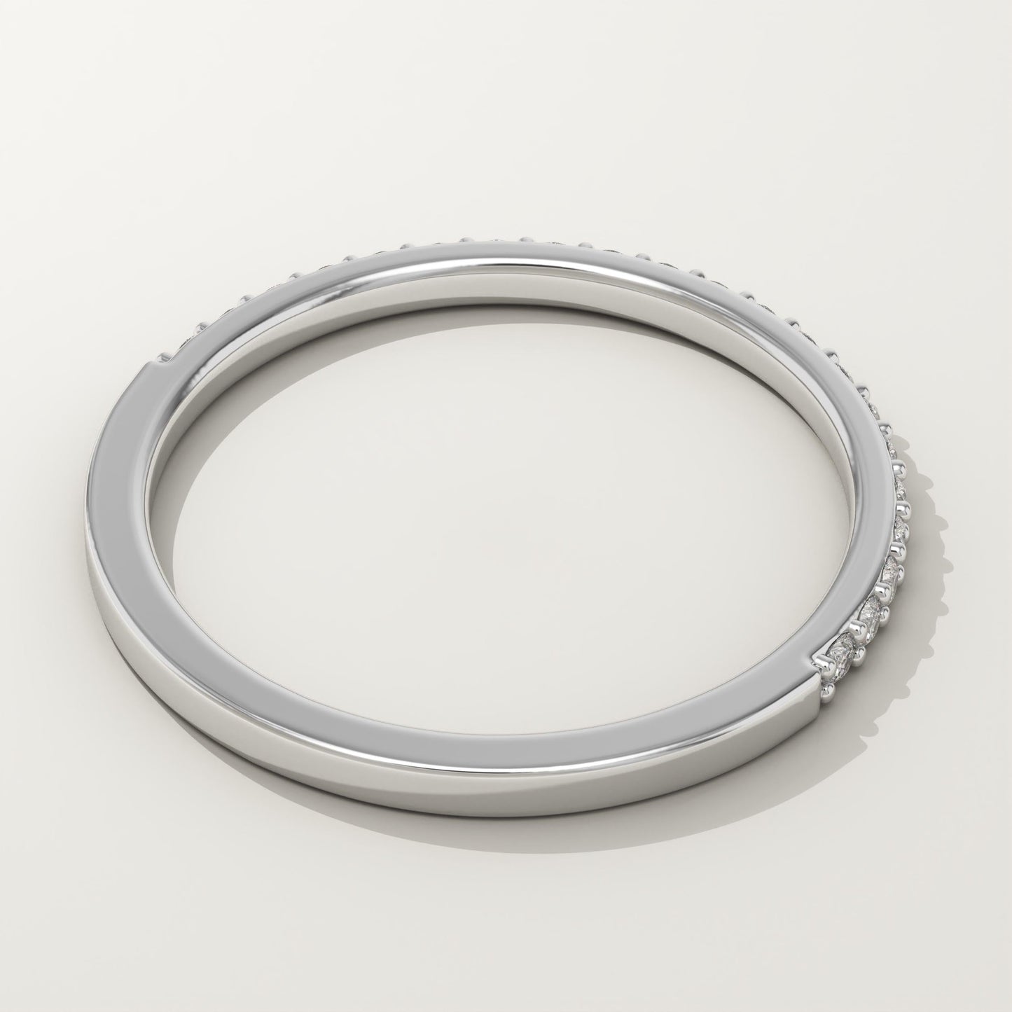 0.18 TCW Round Lab-Grown Diamond Half Eternity Wedding Band