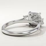 2.0 CT Asscher Cut Three Stone Lab-Grown Diamond Engagement Ring