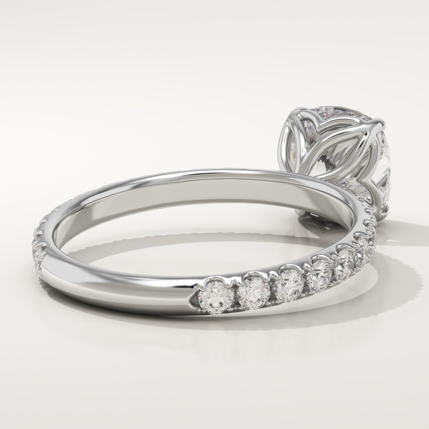 Cushion Cut Pave Lab-Grown Diamond Engagement Ring