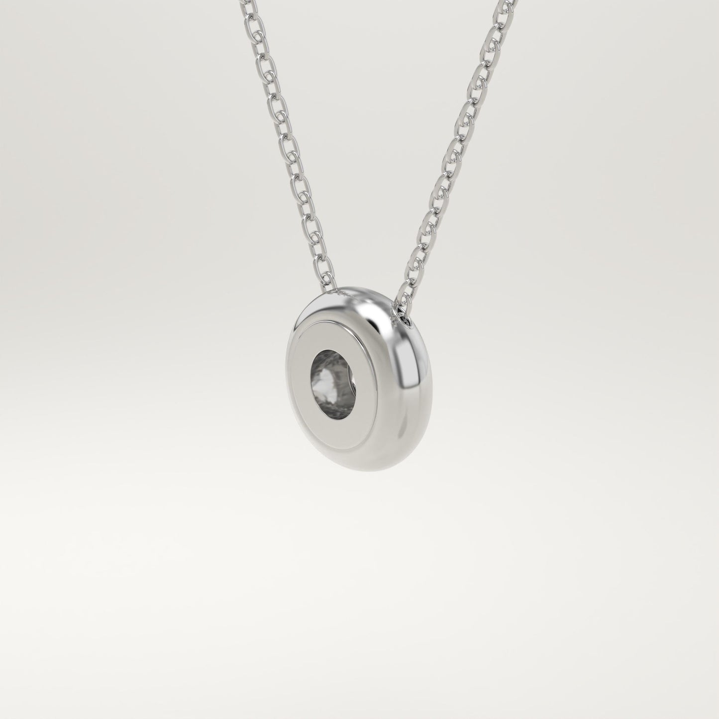 0.28 CT Round Lab-Grown Diamond Solitaire Bezel Necklace