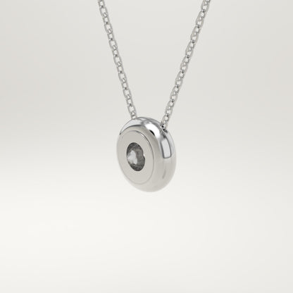 0.28 CT Round Lab-Grown Diamond Solitaire Bezel Necklace