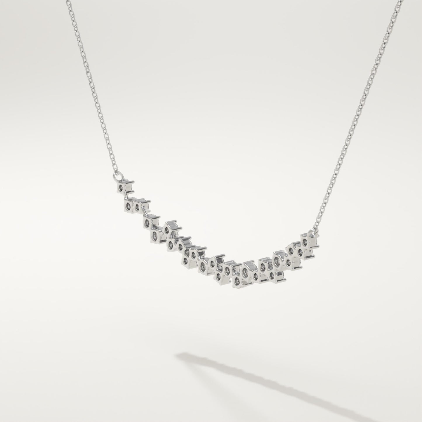 0.65 TCW Round Lab-Grown Diamond Cluster Charm Necklace