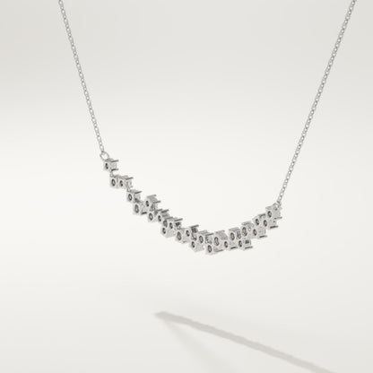 0.65 TCW Round Lab-Grown Diamond Cluster Charm Necklace