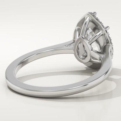 Pear Cut Halo Lab-Grown Diamond Engagement Ring