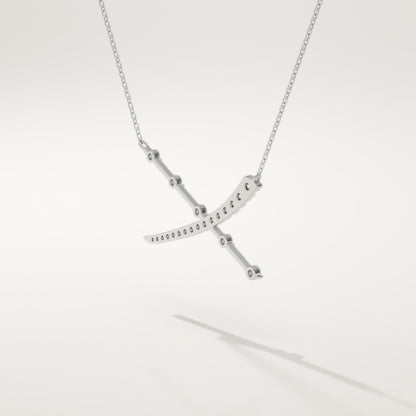 0.34 TCW Round Lab-Grown Diamond X Initial Necklace
