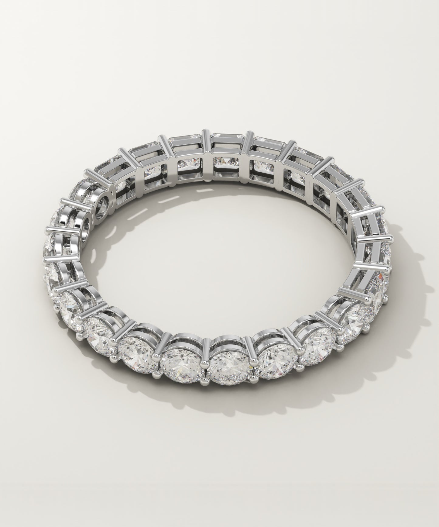 2 TCW Round & Asscher Moissanite Full Eternity Wedding Band (US Size 9 Ready To Ship)