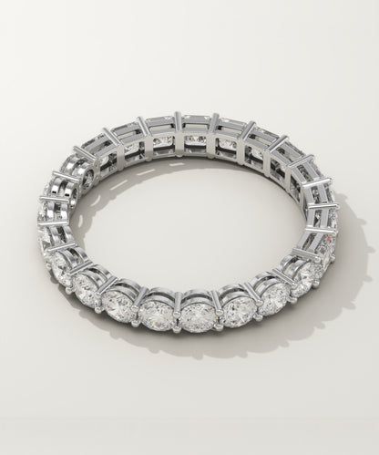 2 TCW Round & Asscher Moissanite Full Eternity Wedding Band (US Size 9 Ready To Ship)