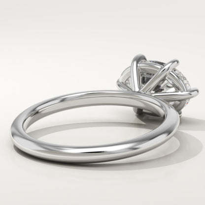 East West Oval Cut Solitaire Lab-Grown Diamond Engagement Ring