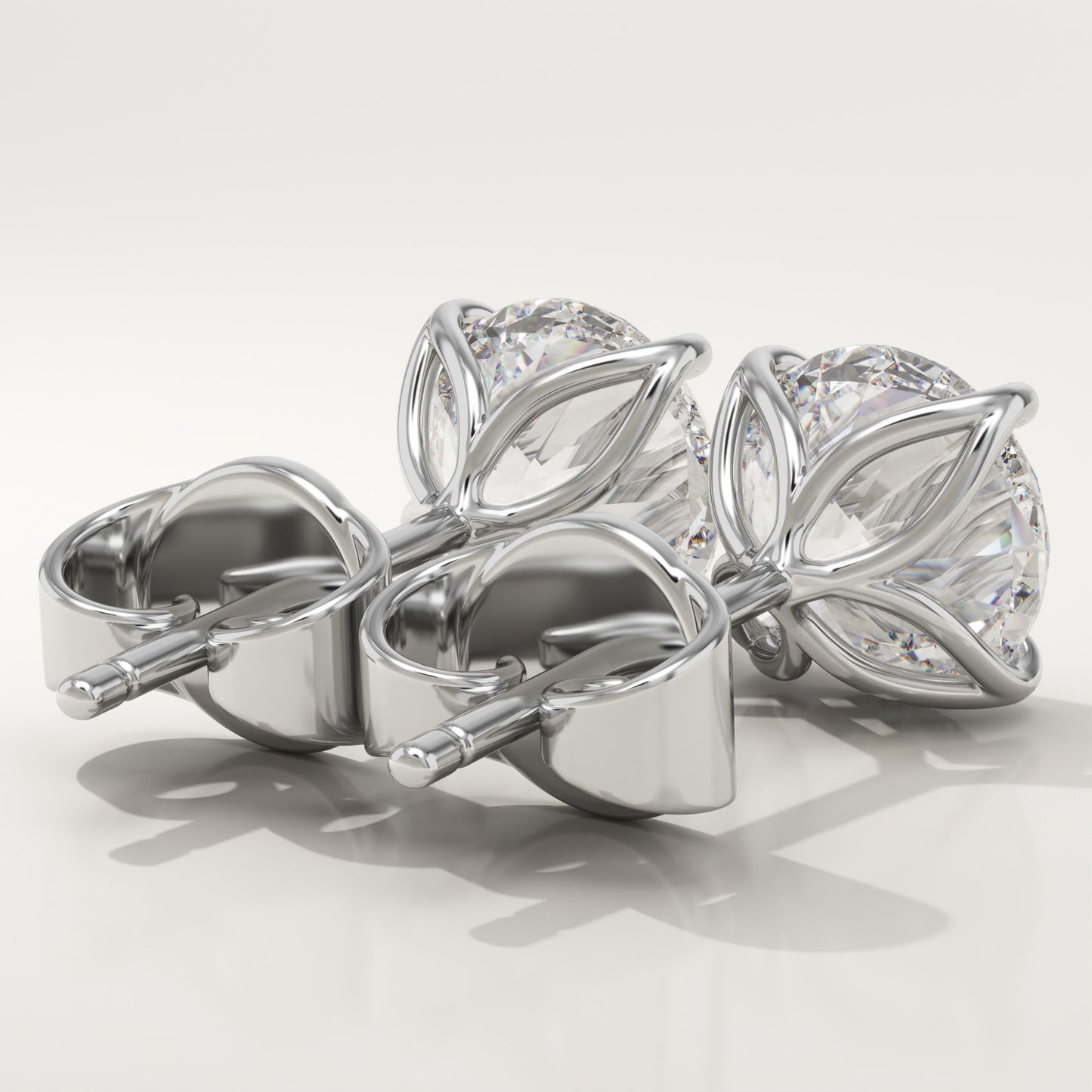 1 TCW Round Lab-Grown Diamond Stud Earrings