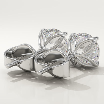 1 TCW Round Lab-Grown Diamond Stud Earrings