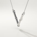 0.08 TCW Round Lab-Grown Diamond V Shaped Necklace