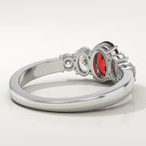 0.17 CT Oval Cut Cluster January-Garnet Birthstone Engagement Ring