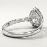 1.5 CT Pear Cut Solitaire Bezel Lab-Grown Diamond Engagement Ring