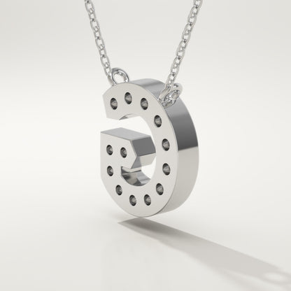 0.294 TCW Round Lab-Grown Diamond G Initial Necklace