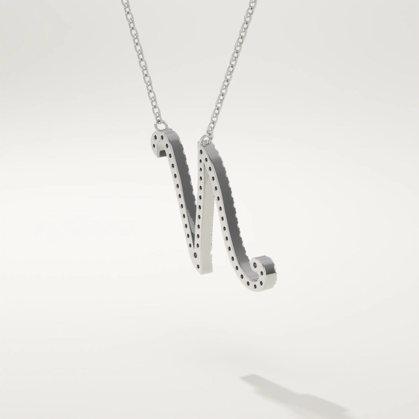 0.099 TCW Round Lab-Grown Diamond N Initial Necklace
