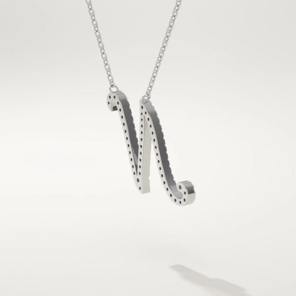 0.099 TCW Round Lab-Grown Diamond N Initial Necklace