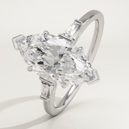 2 CT Marquise Cut Three Stone Moissanite Engagement Ring