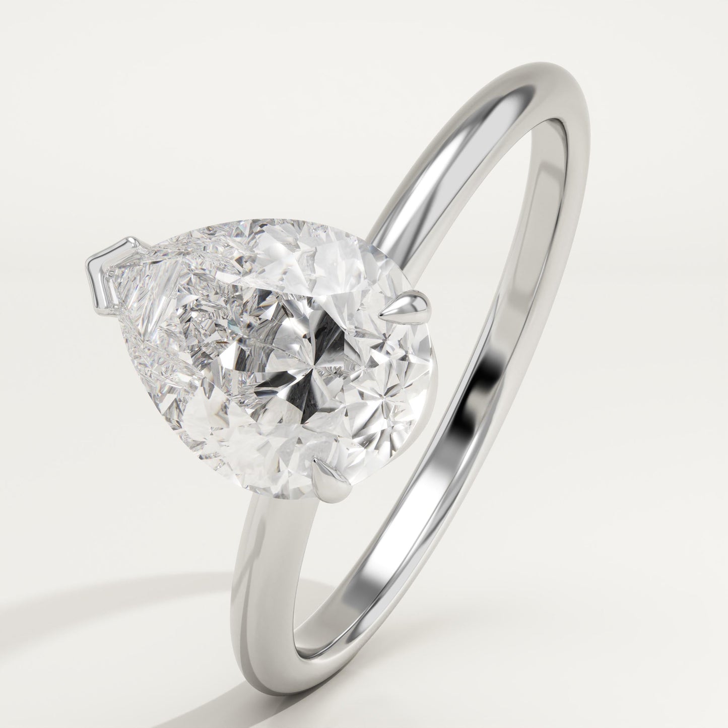 Pear Cut Solitaire Lab-Grown Diamond Engagement Ring