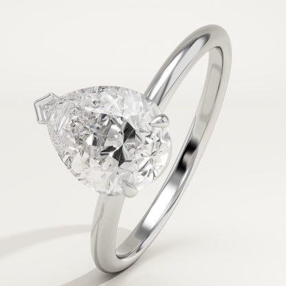 Pear Cut Solitaire Lab-Grown Diamond Engagement Ring