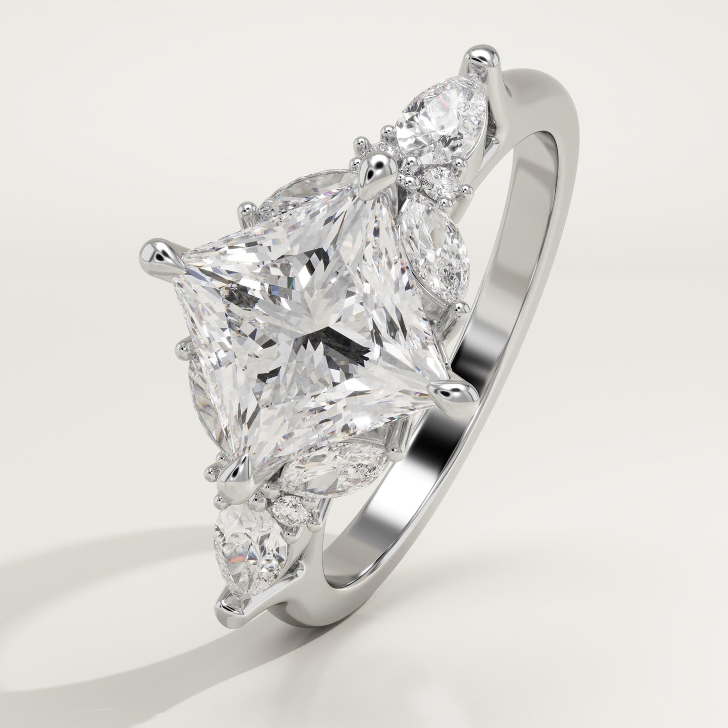 Princess Cut Nature Inspired Lab-Grown Diamond Engagement Ring