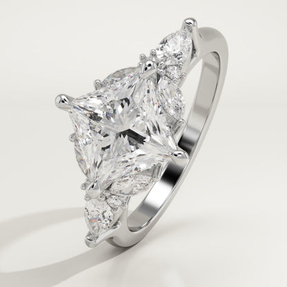 Princess Cut Nature Inspired Lab-Grown Diamond Engagement Ring