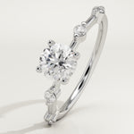 2.0 CT Round Cut Dainty Pave Lab-Grown Diamond Engagement Ring