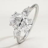 2.0 CT Oval Cut Three Stone Lab-Grown Diamond Engagement Ring