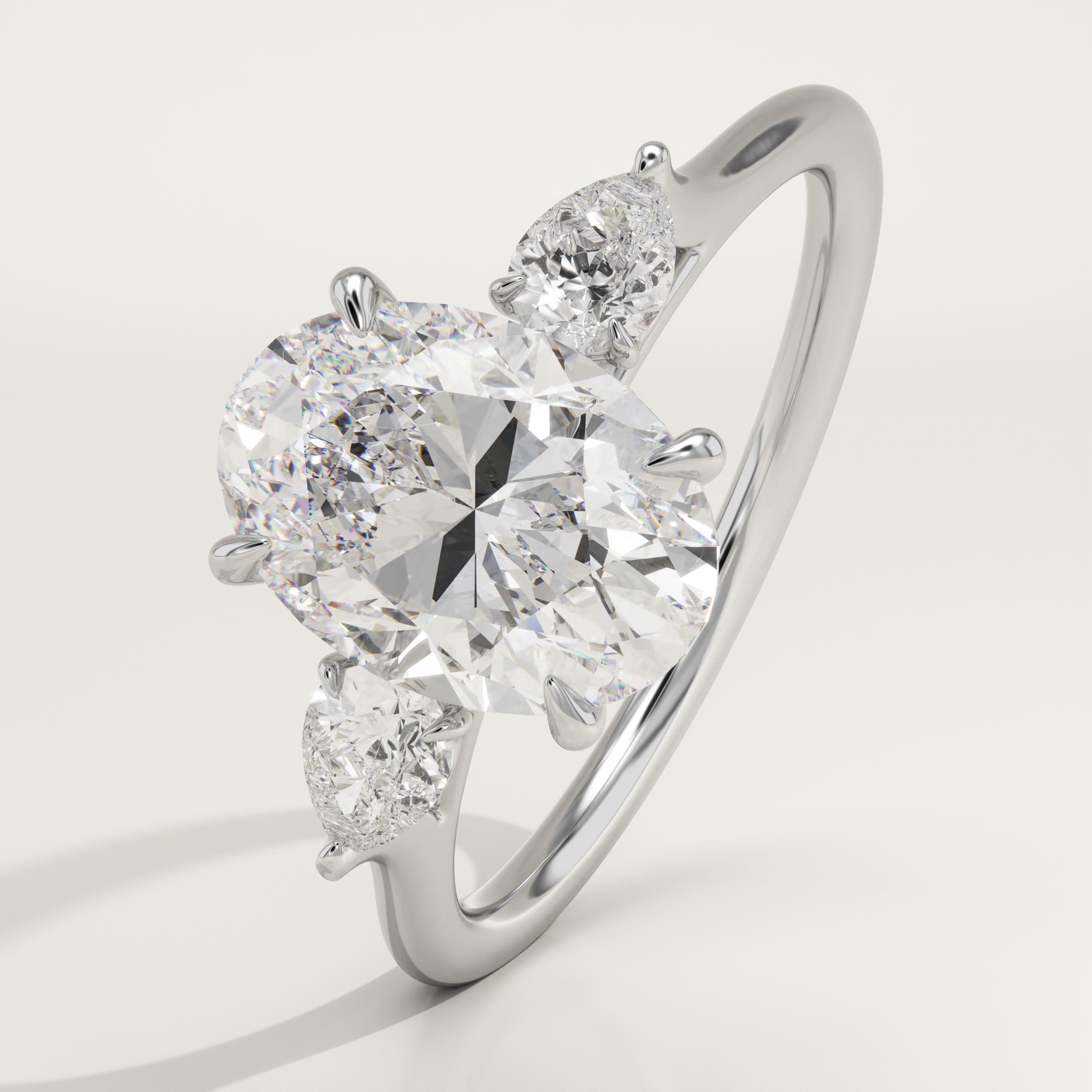 2.0 CT Oval Cut Three Stone Lab-Grown Diamond Engagement Ring