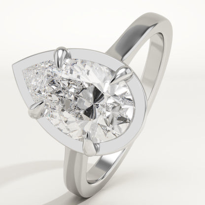 Pear Cut Solitaire Cathedral Lab-Grown Diamond Engagement Ring