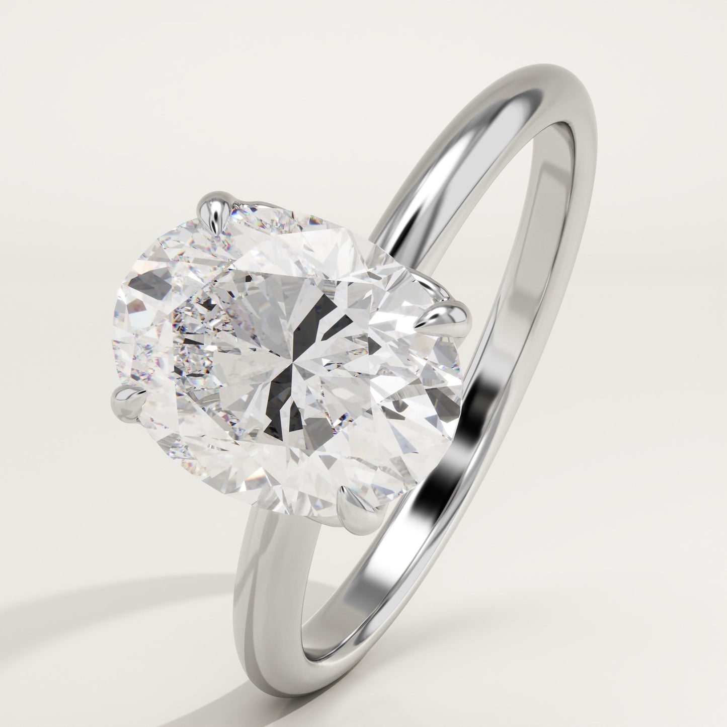 Oval Cut Solitaire Lab-Grown Diamond Engagement Ring