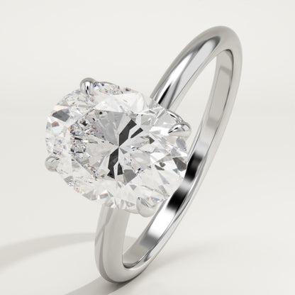 Oval Cut Solitaire Lab-Grown Diamond Engagement Ring