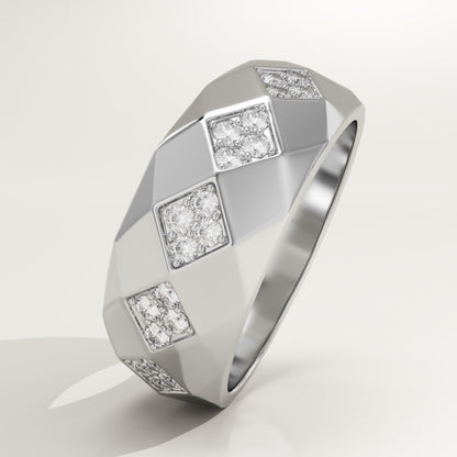 0.231 CT Round Lab-Grown Diamond Multi Stone Wedding Band For Men