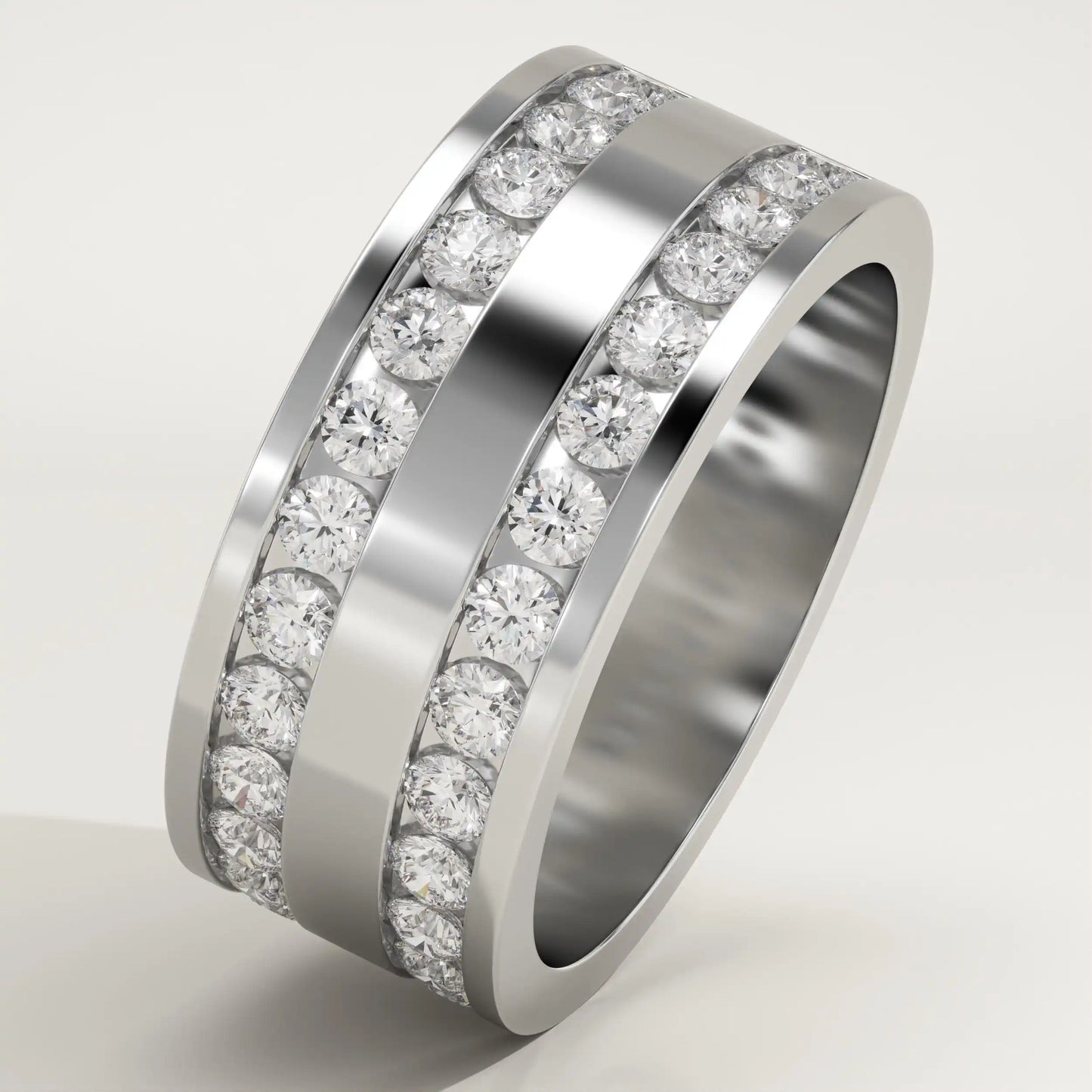 1.12 TCW Round Lab-Grown Diamond Channel Setting Wedding Band For Men
