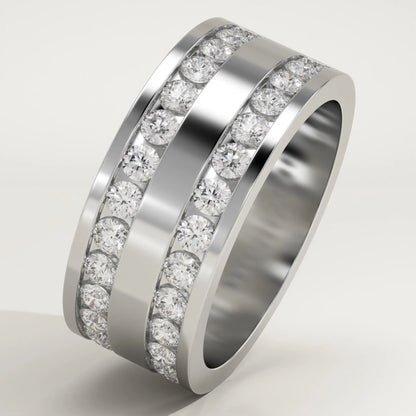 1.12 TCW Round Lab-Grown Diamond Channel Setting Wedding Band For Men