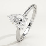 2.0 CT Pear Cut Solitaire Lab-Grown Diamond Engagement Ring