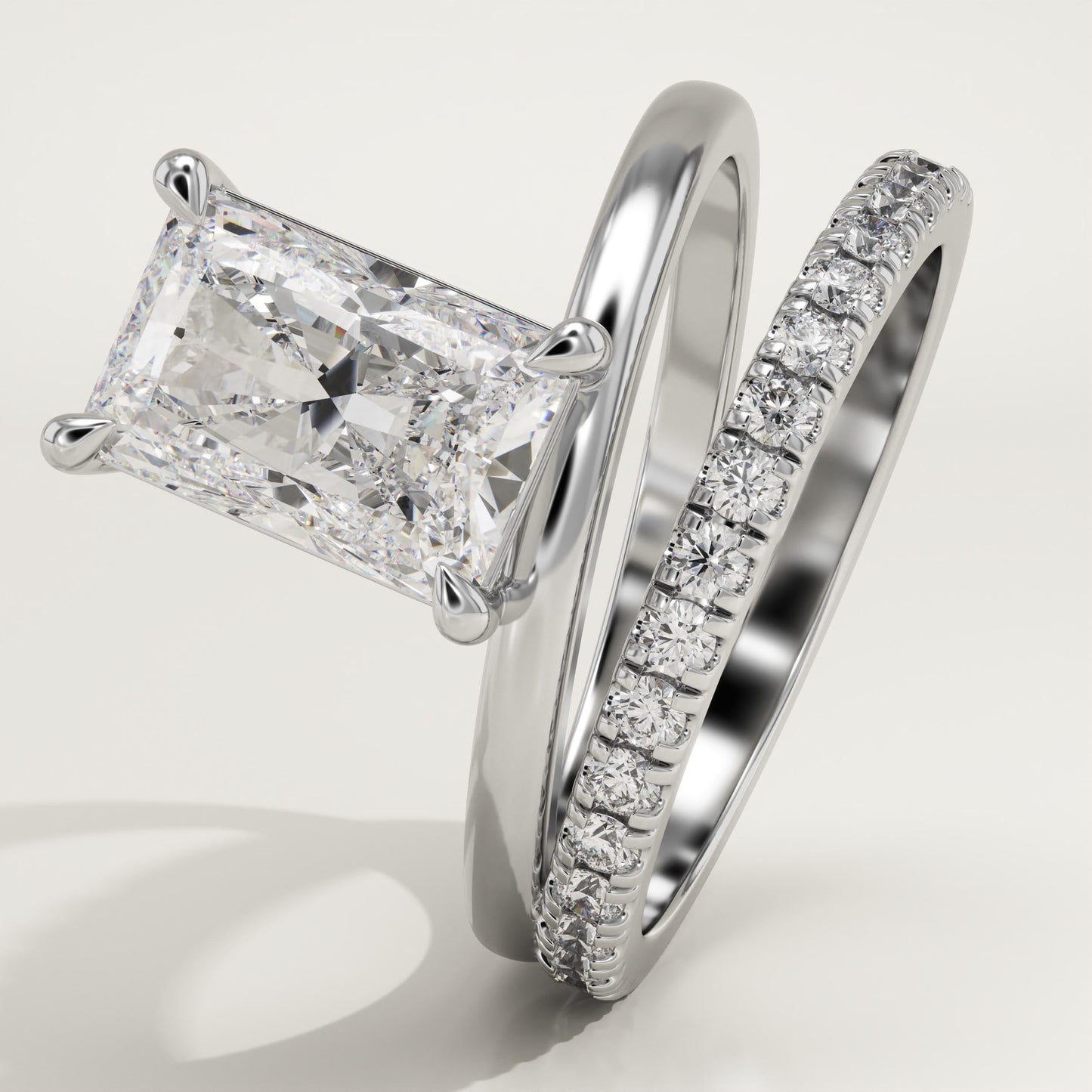 Radiant Cut Pave Lab-Grown Diamond Engagement Ring