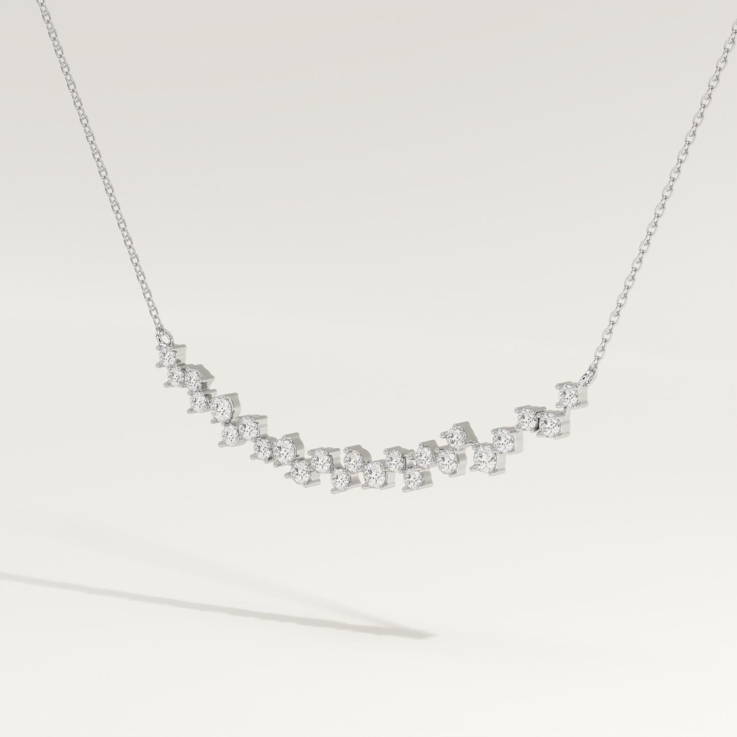 0.65 TCW Round Lab-Grown Diamond Cluster Charm Necklace