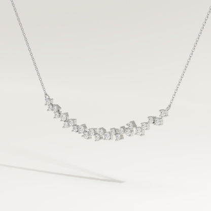 0.65 TCW Round Lab-Grown Diamond Cluster Charm Necklace