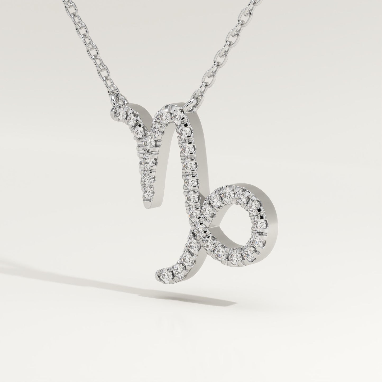 0.108 TCW Round Lab-Grown Diamond Capricon Zodiac Necklace