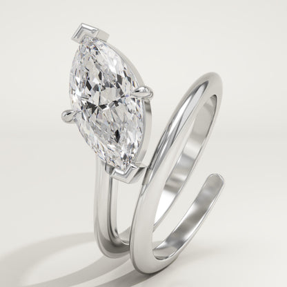 Marquise Cut Solitaire Lab-Grown Diamond Engagement Ring